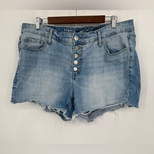 Torrid Women's Light Blue Button-Fly Jean Shorts Plus Size 16 | 3.5inch inseam